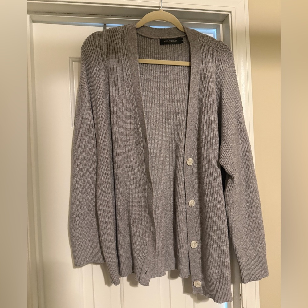 Amazon Women's Gray Cardigan Sweater